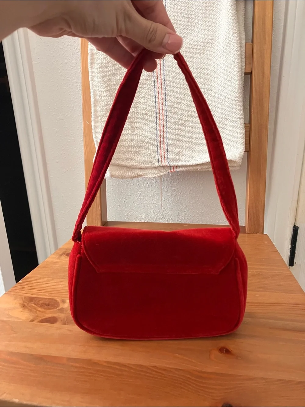 Gymboree Red Velvet Mini Bag with Black Bow